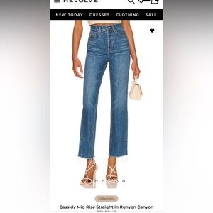 GRLFRND Cassidy Mid-Rise Flare Jeans in Runyon Canyon Blue